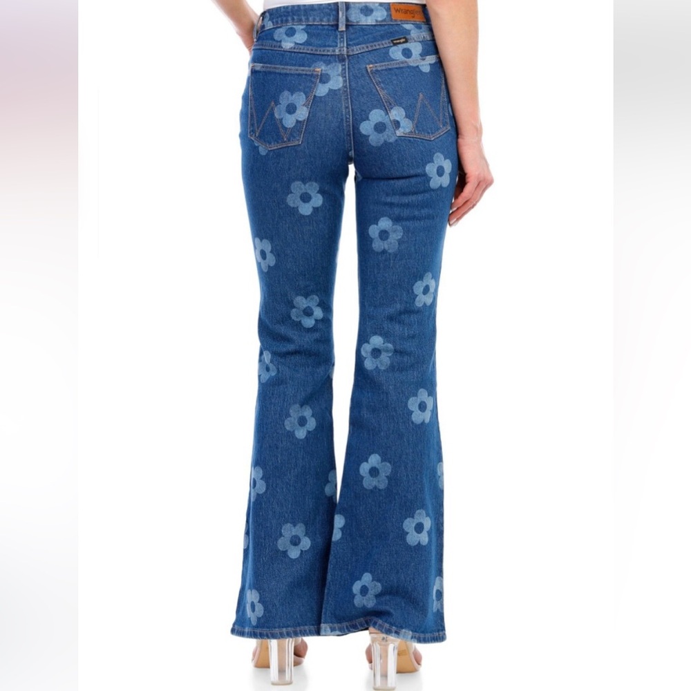 Wrangler Fierce Flare Jeans 27 California Daisy Floral High Rise NWT - Picture 5 of 11